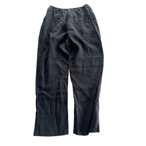 FLAX Womens M Black Linen Pull on Pant Sustainable Casual Lagenlook